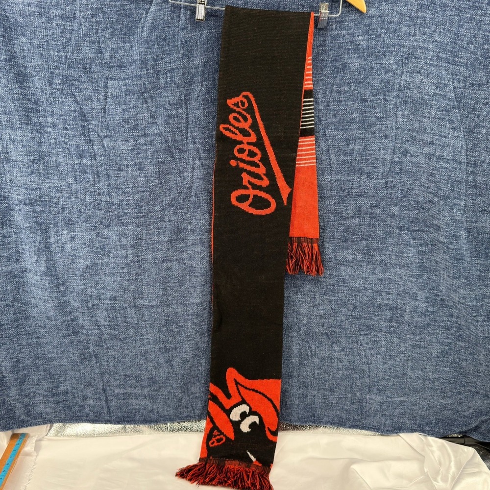 Baltimore Orioles Scarf Forever Collectibles OS Orange Black Acrylic Knit